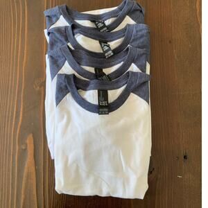 District Heather Blue/Grey and white Baseball Tee NWOT‎